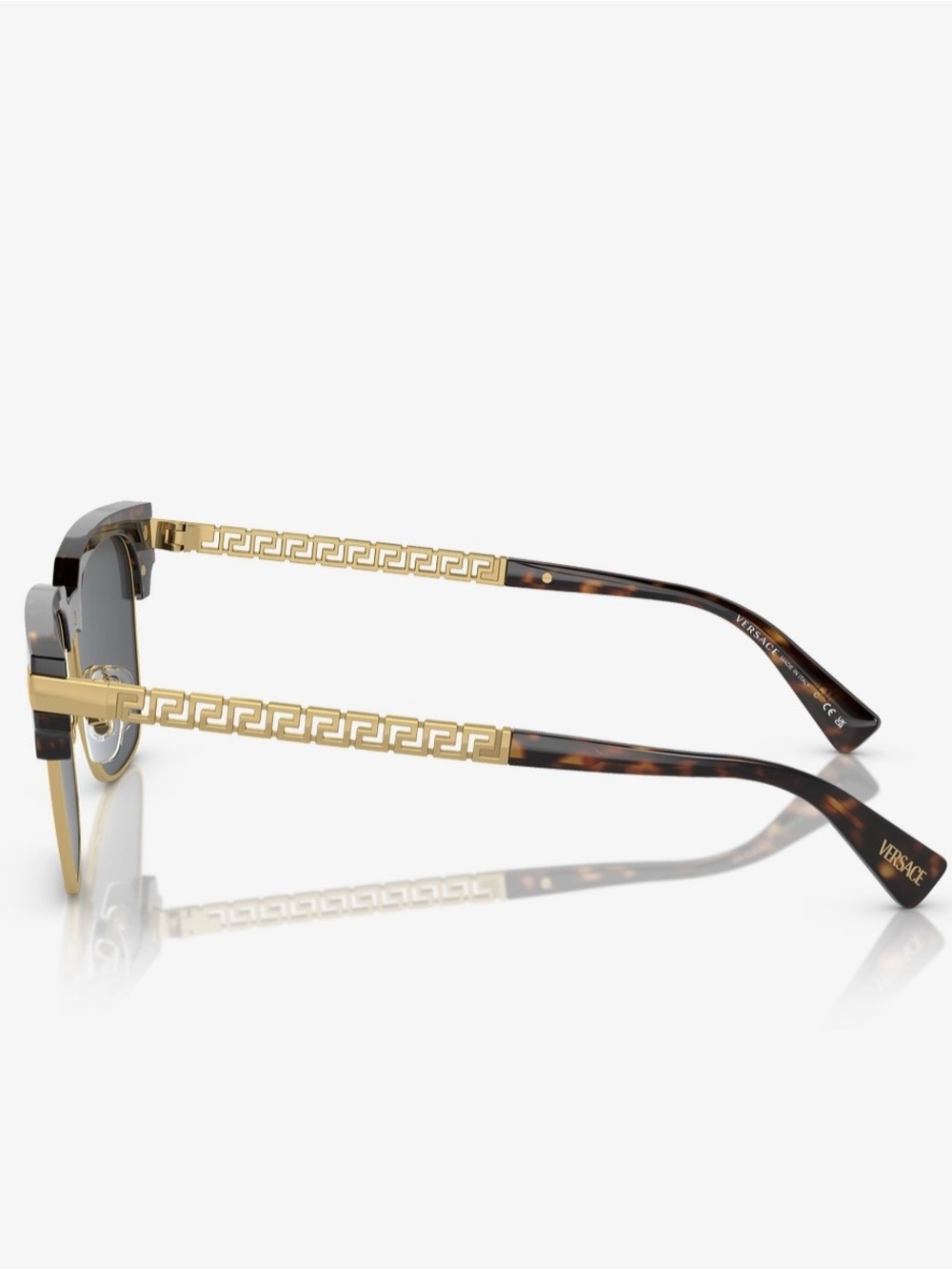 Versace Gold and Tortoiseshell Men’s Greek Key Temple Sunglasses